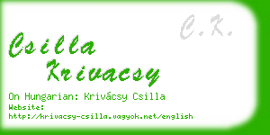 csilla krivacsy business card